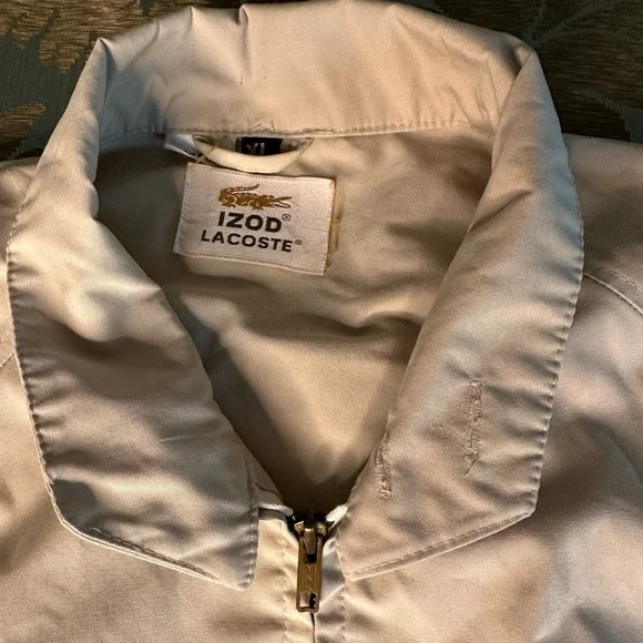 Vintage Tan Izod Lacoste Zip Up Jacket XL - Picture 2 of 8
